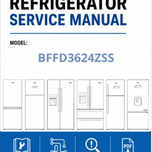Beko bffd3624zss service manual cover cover with model code number, line draw refrigerators and manual contents