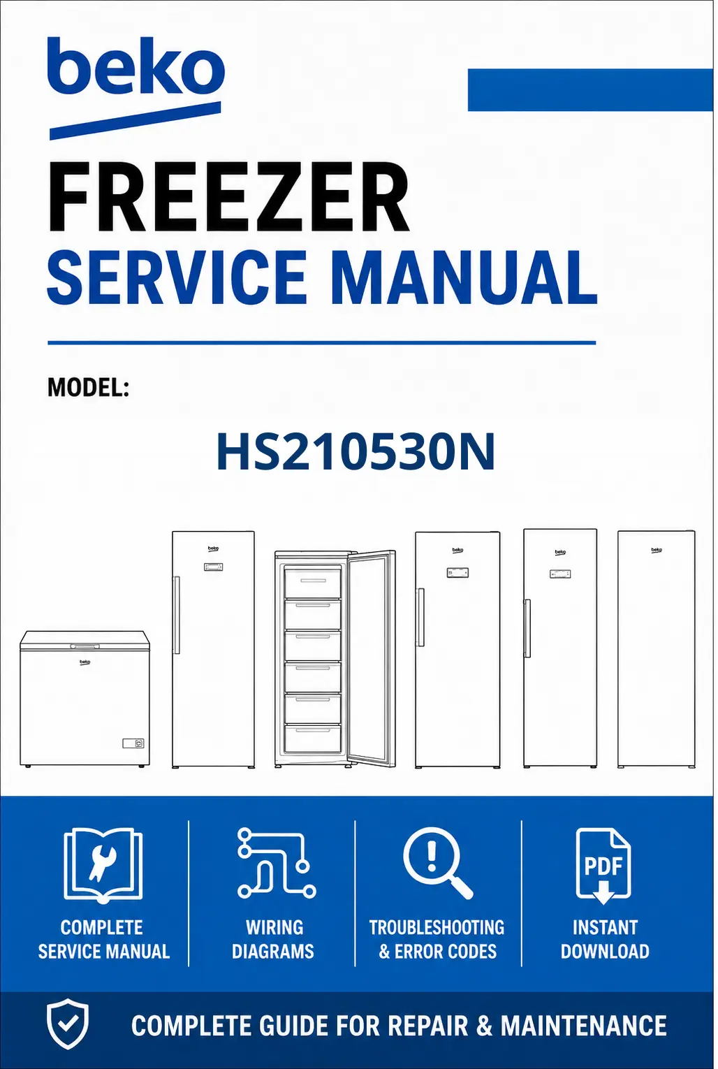 Beko hs210530n service manual cover cover with model code number, line draw refrigerators and manual contents