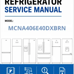Beko mcna406e40dxbrn service manual cover cover with model code number, line draw refrigerators and manual contents