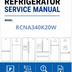 Beko rcna340k20w service manual cover cover with model code number, line draw refrigerators and manual contents