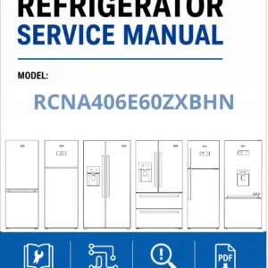 Beko rcna406e60zxbhn service manual cover cover with model code number, line draw refrigerators and manual contents