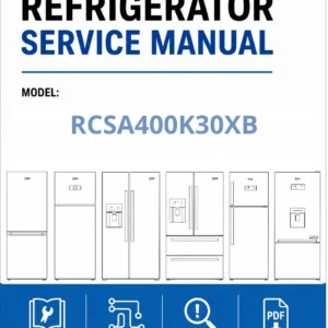 Beko rcsa400k30xb service manual cover cover with model code number, line draw refrigerators and manual contents