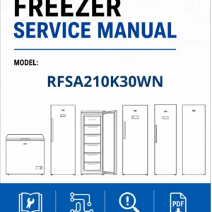 Beko rfsa210k30wn service manual cover cover with model code number, line draw refrigerators and manual contents