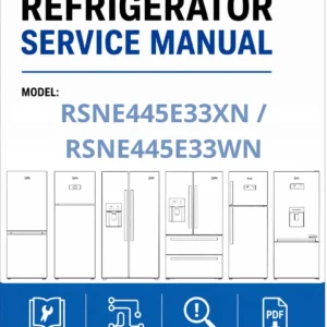 Beko rsne445e33xn rsne445e33wn service manual cover cover with model code number, line draw refrigerators and manual contents