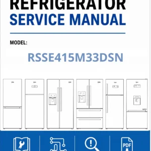 Beko rsse415m33dsn service manual cover cover with model code number, line draw refrigerators and manual contents