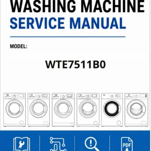 Beko wte7511b0 service manual cover Beko logo, model code, manual contents and line draw examples of freezer types