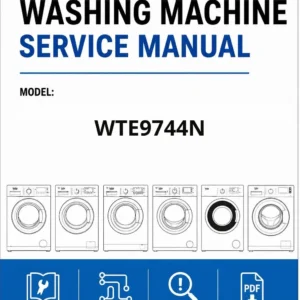 Beko wte9744n service manual cover Beko logo, model code, manual contents and line draw examples of freezer types