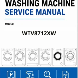 Beko wtv8712xw service manual cover Beko logo, model code, manual contents and line draw examples of freezer types