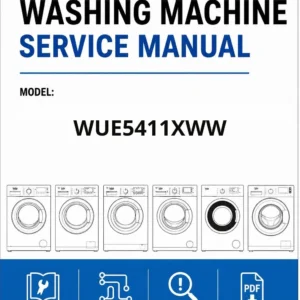 Beko wue5411xww service manual cover Beko logo, model code, manual contents and line draw examples of freezer types