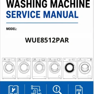 Beko wue8512par service manual cover Beko logo, model code, manual contents and line draw examples of freezer types