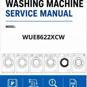 Beko wue8622xcw service manual cover Beko logo, model code, manual contents and line draw examples of freezer types