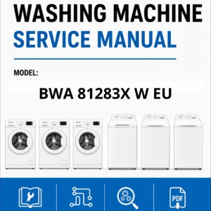 Indesit bwa 81283x w eu service manual cover from Whirlpool emea customer services with model code, manual creation date, manual contents,