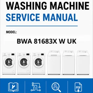Indesit bwa 81683x w uk service manual cover from Whirlpool emea customer services with model code, manual creation date, manual contents,