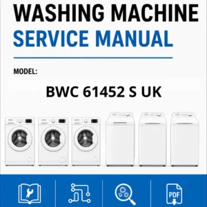 Indesit bwc 61452 s uk service manual cover from Whirlpool emea customer services with model code, manual creation date, manual contents,