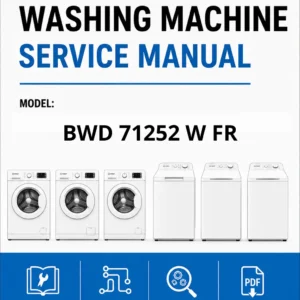 Indesit bwd 71252 w fr service manual cover from Whirlpool emea customer services with model code, manual creation date, manual contents,