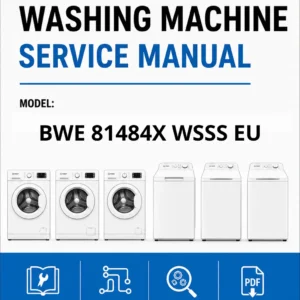 Indesit bwe 81484x wsss eu service manual cover from Whirlpool emea customer services with model code, manual creation date, manual contents,