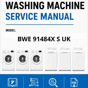 Indesit bwe 91484x s uk service manual cover from Whirlpool emea customer services with model code, manual creation date, manual contents,