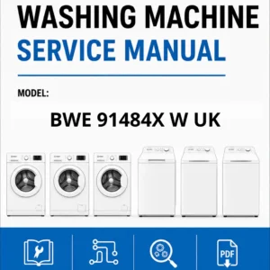Indesit bwe 91484x w uk service manual cover from Whirlpool emea customer services with model code, manual creation date, manual contents,