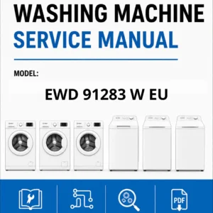 Indesit ewd 91283 w eu service manual cover from Whirlpool emea customer services with model code, manual creation date, manual contents,