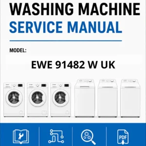 Indesit ewe 91482 w uk service manual cover from Whirlpool emea customer services with model code, manual creation date, manual contents,
