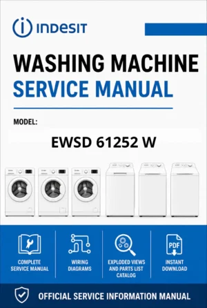 Indesit ewsd 61252 w service manual cover from Whirlpool emea customer services with model code, manual creation date, manual contents,