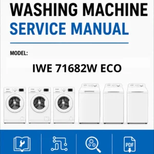 Indesit iwe 71682w eco service manual cover from Whirlpool emea customer services with model code, manual creation date, manual contents,