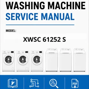 Indesit xwsc 61252 s service manual cover from Whirlpool emea customer services with model code, manual creation date, manual contents,