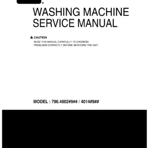 Kenmore 40021 4014 service manual cover from Whirlpool emea customer services with model code, manual creation date, manual contents,