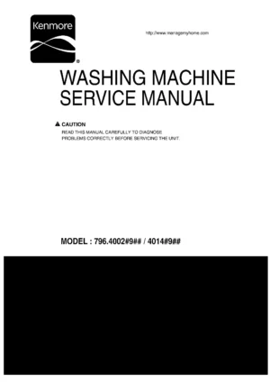 Kenmore 40021 4014 service manual cover from Whirlpool emea customer services with model code, manual creation date, manual contents,