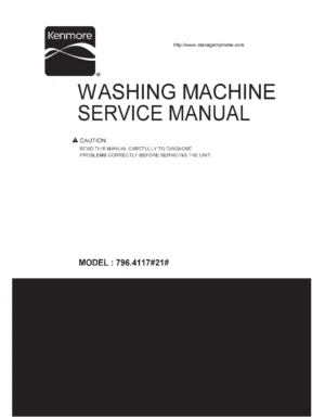 Kenmore 41172 service manual cover from Whirlpool emea customer services with model code, manual creation date, manual contents,