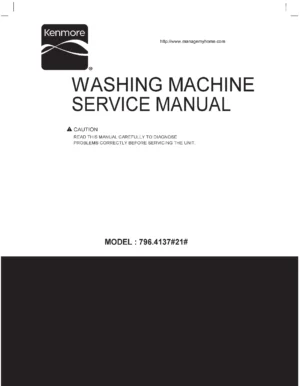 Kenmore 41372 41373 service manual cover from Whirlpool emea customer services with model code, manual creation date, manual contents,