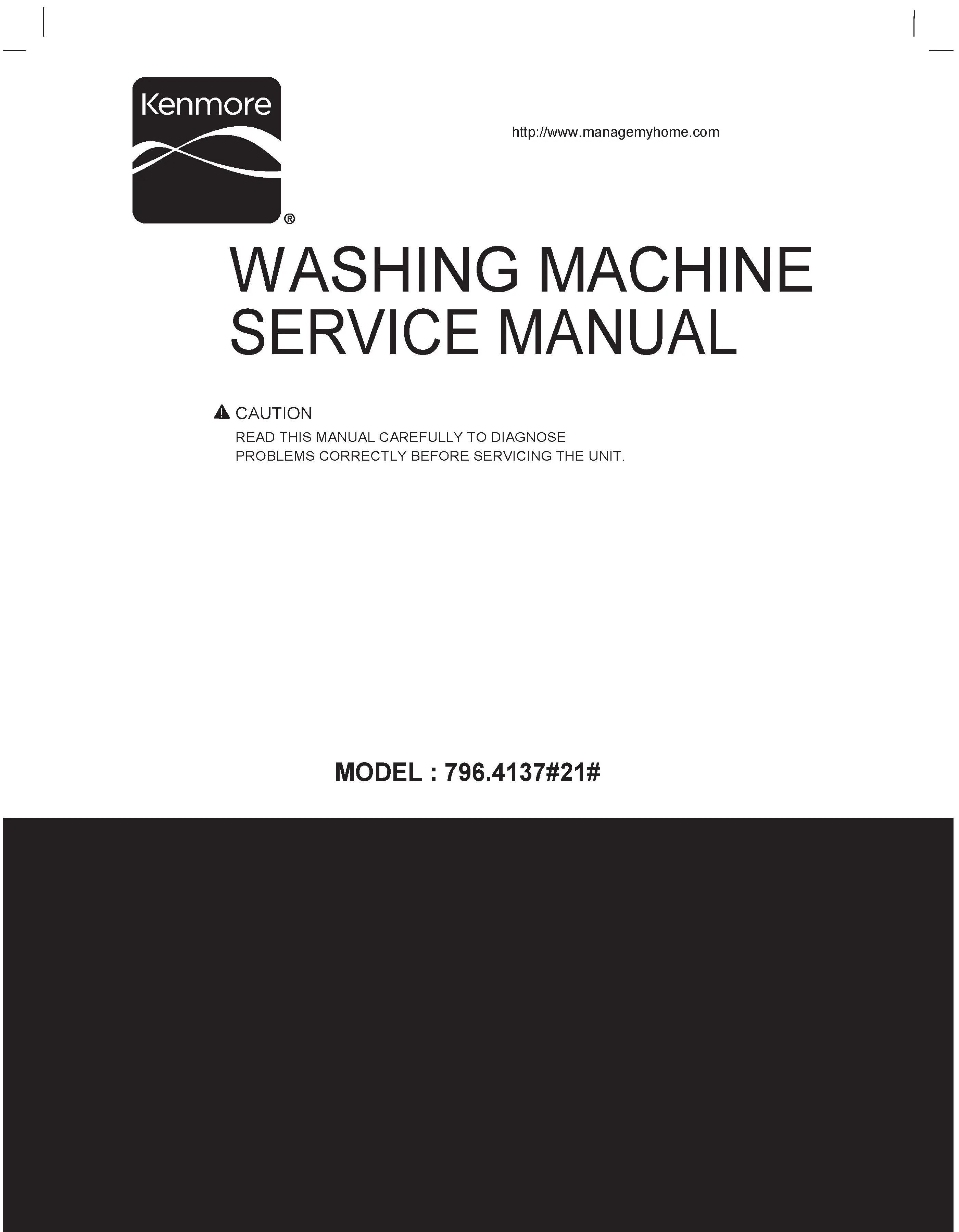 Kenmore 41372 41373 service manual cover from Whirlpool emea customer services with model code, manual creation date, manual contents,