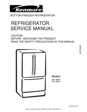 Kenmore 501 78312 78319 service manual