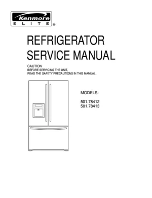 Kenmore 501 78412 78413 service manual