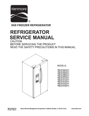 Kenmore 795 51312 51313 51314 51316 51319 011 models service manual