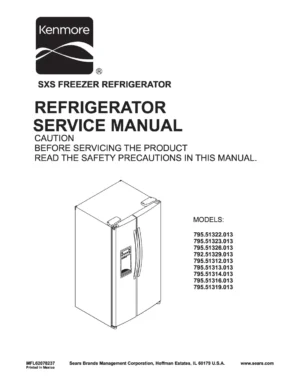 Kenmore 795 51312 51313 51314 51316 51319 013 models service manual