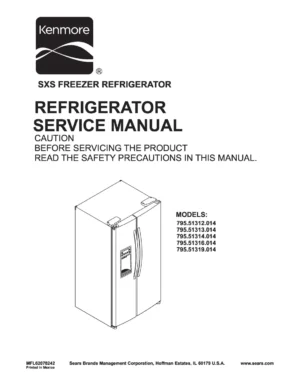 Kenmore 795 51312 51313 51314 51316 51319 014 models service manual