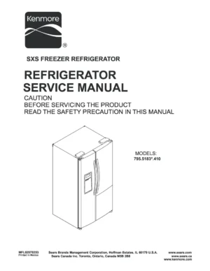 Kenmore 795 51832 51833 51839 service manual