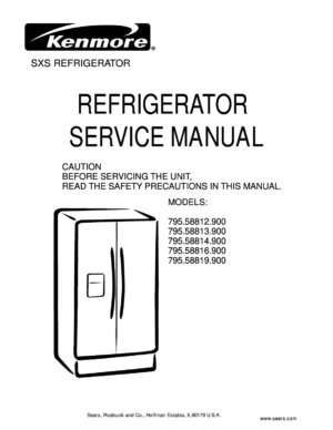 Kenmore 795 58812 58813 58814 58816 58819 900 models service manual