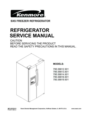 Kenmore 795 58812 58813 58814 58816 58819 901 models service manual
