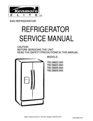 Kenmore 795 58822 58823 58826 588229 service manual
