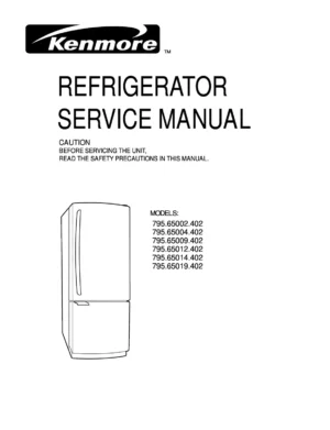Kenmore 795 65002 65004 65009 65012 65014 65019 service manual
