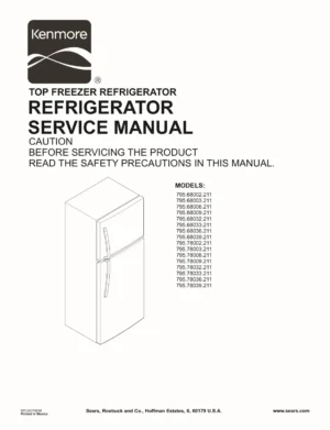 Kenmore 795 68032 68033 68036 68039 211 models service manual