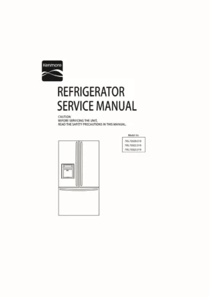 Kenmore 795 70329 70322 70323 service manual