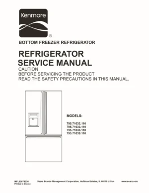 Kenmore 795 71032 71033 71036 71039 110 models service manual