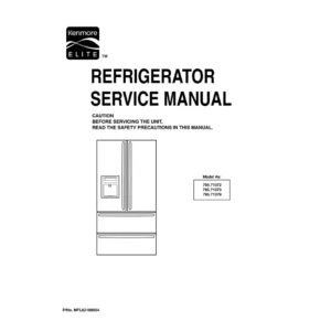 Kenmore 795 71072 71073 71079 service manual cover with model code and showing a line drawing of the refrigerator