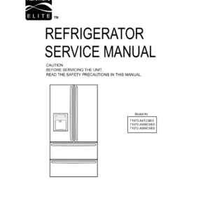 Kenmore 795 71072 aswcse0 71073 astcse0 71079 awbcse0 service manual cover with model code and showing a line drawing of the refrigerator
