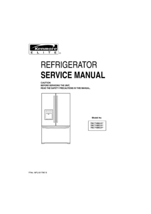 Kenmore 795 71082 71083 71089 service manual