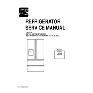 Kenmore 795 71093 71092 71099 service manual cover with model code and showing a line drawing of the refrigerator