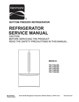 Kenmore 795 71302 71303 71304 71306 71309 service manual